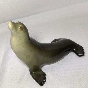 Lomonosov USSR Imperial Porcelain Seal Hand Painted Figurine